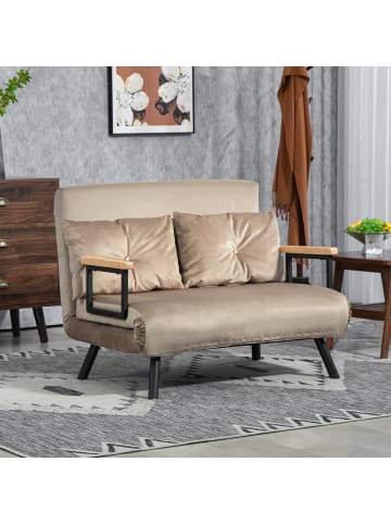 HOMCOM Schlafsofa-102L x 73B x 81H cm-Braun