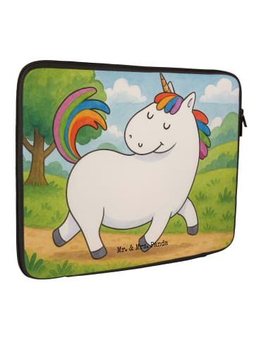 Mr. & Mrs. Panda Laptoptasche Einhorn Stolzieren Design ohne Spruch in Weiß