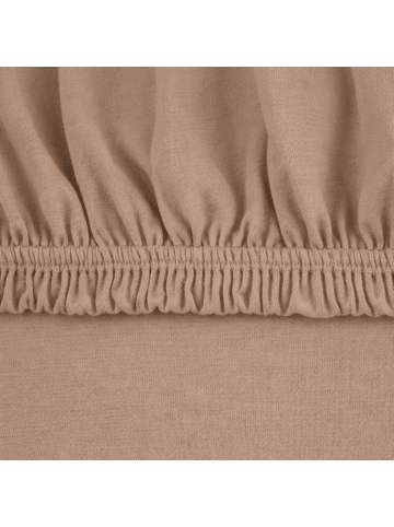 Traumschloss Premium Edel-Jersey Spannbettlaken in cappuccino