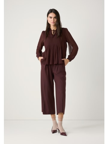 More & More leichte, feminine Chiffonbluse in raisin brown