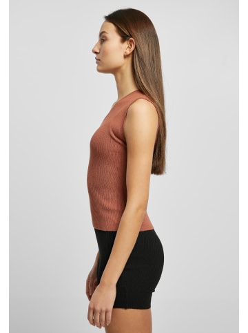 Urban Classics Urban Classics Damen Ladies Rib Knit Asymmetric Top in terracotta