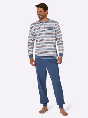 WITT WEIDEN Schlafanzug in jeansblau-bleu-bedruckt