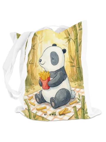 Mr. & Mrs. Panda Shopping Tasche Panda beflügelt Pommes Design o... in Weiß