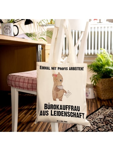 Mr. & Mrs. Panda Canvas Tasche Bürokauffrau Leidenschaft mit Spruch in Creme