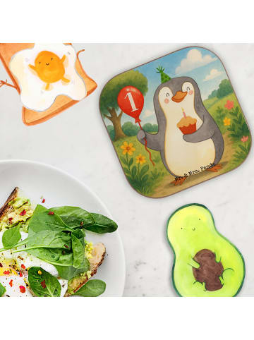 Mr. & Mrs. Panda bieruntersetzer 1. Geburtstag Pinguin Luftballo... in Weiß