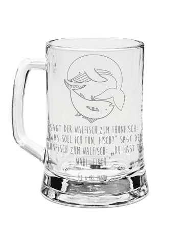 Mr. & Mrs. Panda Maßkrug Walfisch Thunfisch mit Spruch in Transparent