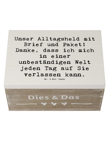 Mr. & Mrs. Panda Holzkiste Spruch Briefe & Pakete mit Spruch in Weiß