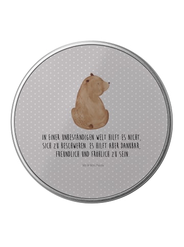 Mr. & Mrs. Panda Kaffeedose Bär Schulterblick mit Spruch in Grau Pastell