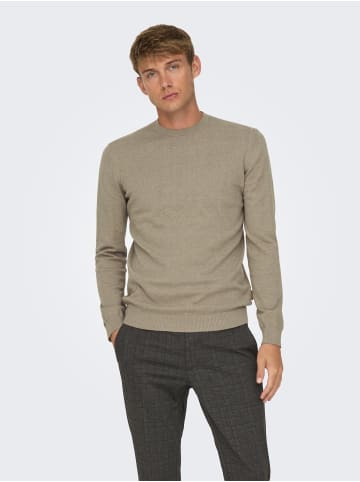 ONLY & SONS Strickpullover in Desert Taupe