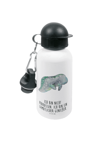 Mr. & Mrs. Panda Kindertrinkflasche Seekuh Chillen mit Spruch in Weiß