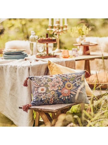 Butlers Kissen BOHEMIAN Blumen in Blau