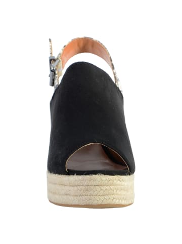Divine Factory Sandale mit Keilabsatz Schwarz