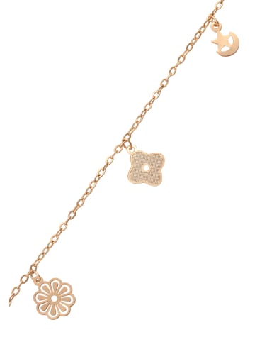 faina Women Chain Link Bracelet With Charms in Rose Gold