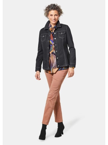 GOLDNER Kurzgröße:  Jeansjacke Zeitlose Jeansjacke mit tollen Details in schwarz