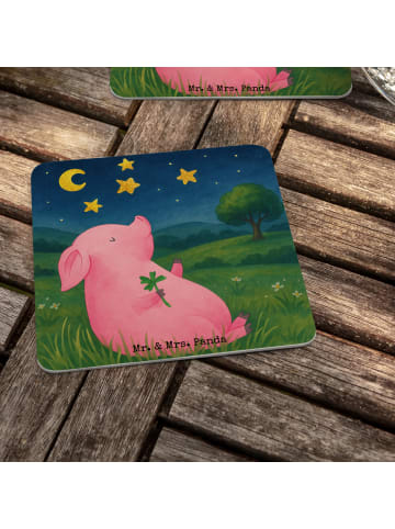 Mr. & Mrs. Panda Bierfilzl Schwein Glück Design ohne Spruch in Weiß