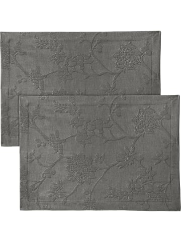 Erwin Müller Jacquard, Baumwollmischung Tischset 2er-Pack Arnsberg in anthrazit