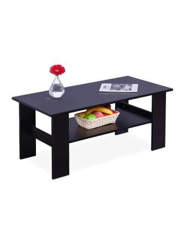relaxdays Couchtisch in Schwarz - (B)100 x (H)53,5 x (T)50 cm