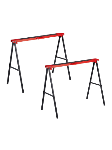 relaxdays 2 x Arbeitsbock in Rot/ Schwarz