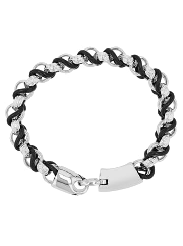 Adeliás Herren Armband – Lederarmband aus Leder 19 cm in schwarz