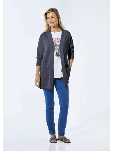 GOLDNER Longstrickjacke mit aufgesetzten Taschen in marine