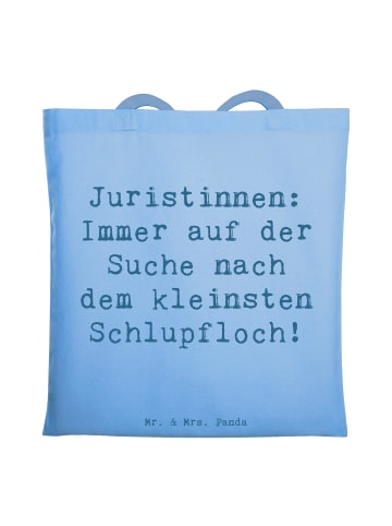 Mr. & Mrs. Panda Tote Bag Spruch Juristin Schlupfloch mit Spruch in Sky Blue