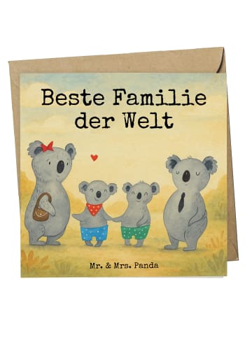 Mr. & Mrs. Panda Grußkarte Koala Familie zwei Design mit Spruch in Weiß