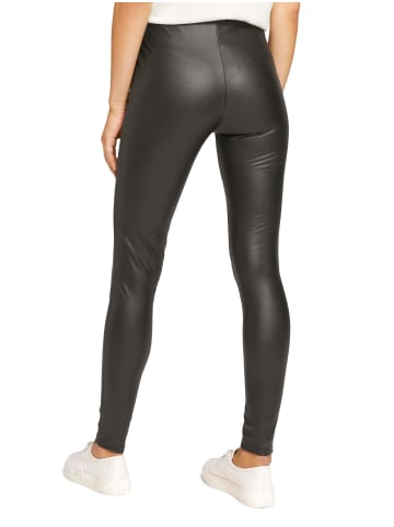 Tom Tailor PU Stoffhose Kunstleder Leggings High Waist in Schwarz