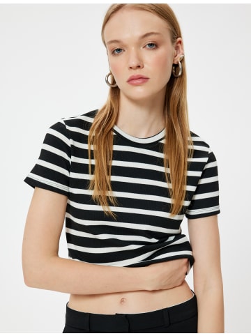 KOTON T-shirt in Schwarz Gestreift