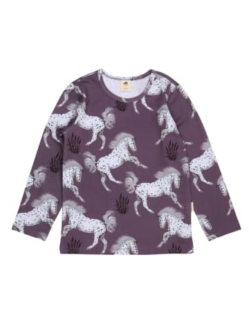 Walkiddy Langarmshirt Schimmel Horses in Purple