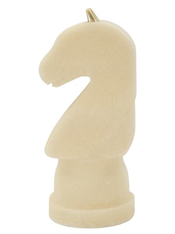 Mauro Ferretti Schachpferd aus beigefarbenem und goldfarbenem Kunstharz, 14 x 13 x 31 cm