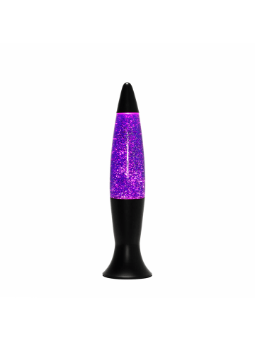 Licht-Erlebnisse Lavalampe EEK G (B)10.5 x (L)10.5 x (H)40 cm in Schwarz matt Lila Glitter