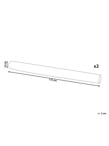 Beliani 2er-Set Dekokissen GLADIOLUS in Beige