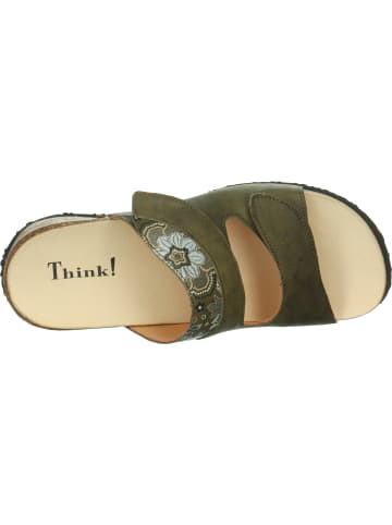 Think! Tieffußbett Pantolette MIZZI DAMEN in Moos/Kombi