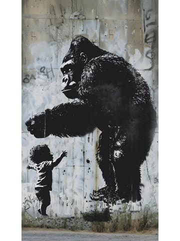 A.S. Création Wandbild Urban Encounter in Graffiti-Grau