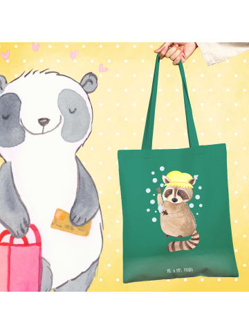Mr. & Mrs. Panda Tote Bag Waschbär ohne Spruch in Mint
