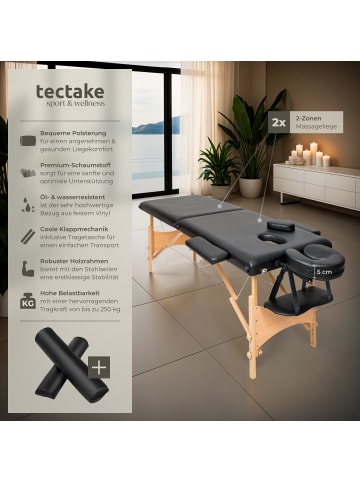 tectake 2-Zonen-Massagetisch-Set, Maße: 210 x 95 x 84 cm, Polsterung 5 cm