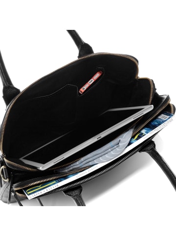 BACCINI Leder-Businesstasche 13" echt Leder Damen Businesstasche 13 Zoll schwarz in schwarz