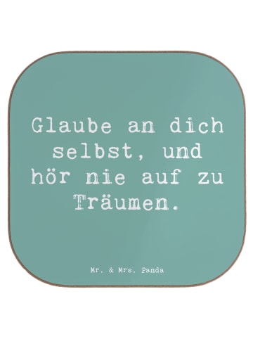 Mr. & Mrs. Panda Glasuntersetzer Spruch Glaube an sich selbst mi... in Meeresbrise