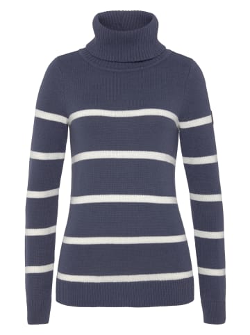 Kangaroos Rollkragenpullover in marine-wollweiß
