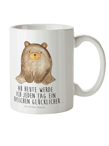 Mr. & Mrs. Panda Kindertasse Bär sitzend mit Spruch in Weiß