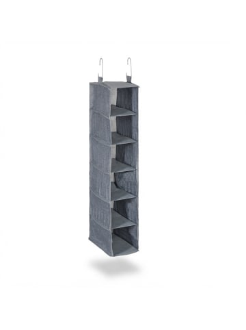 relaxdays Kleiderschrank Hängeregal in Grau - (B)15,5 x (H)92 x (T)30 cm