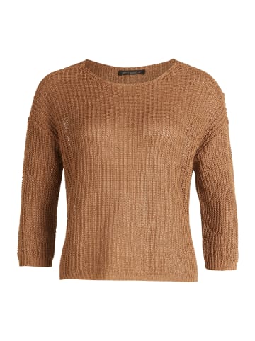 Betty Barclay Basic-Strickpullover mit Rippenstruktur in Golden Camel