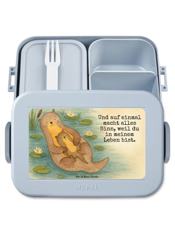 Mr. & Mrs. Panda MEPAL Bentobox Otter Kind Design mit Spruch in Blau Pastell