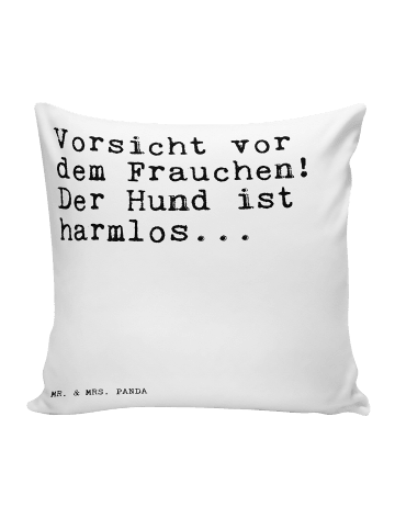 Mr. & Mrs. Panda 40 x 40 Kissen Vorsicht vor dem Frauchen!... mi... in Weiß