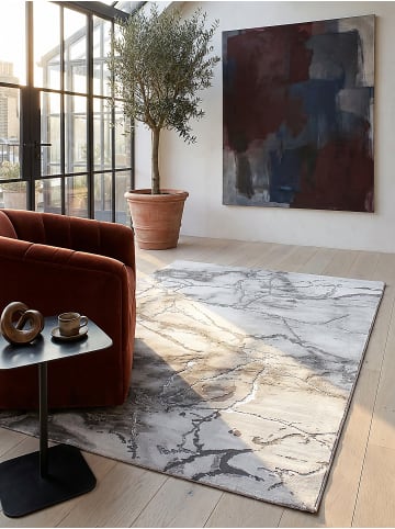 KADIMA DESIGN Teppich Kurzflor Abstrakt pflegeleicht Wohnzimmer Schlafzimmer Flur in Grau