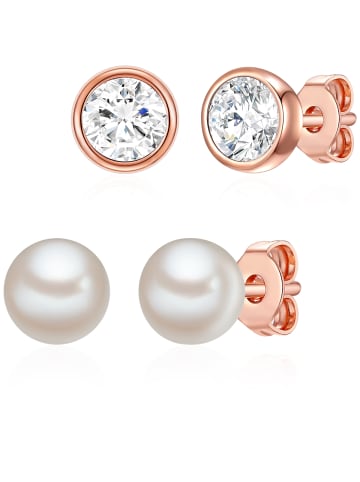 Rafaela Donata Schmuckset Sterling Silber Süßwasser-Zuchtperle in roségold