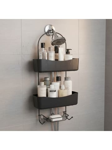 Bathroom Solutions Badezimmerregal aus Metall ARC in Schwarz, (B) 12 x (H) 59 x (L) 24 cm
