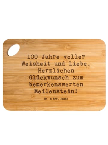 Mr. & Mrs. Panda Hackbrett Spruch 100. Geburtstag mit Spruch in Braun
