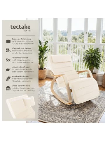 tectake Schaukelstuhl Onda, 67 x 115 x 86 cm, beige
