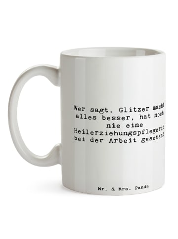 Mr. & Mrs. Panda Trinkbecher Spruch Heilerziehungspflegerin Glan... in Weiß